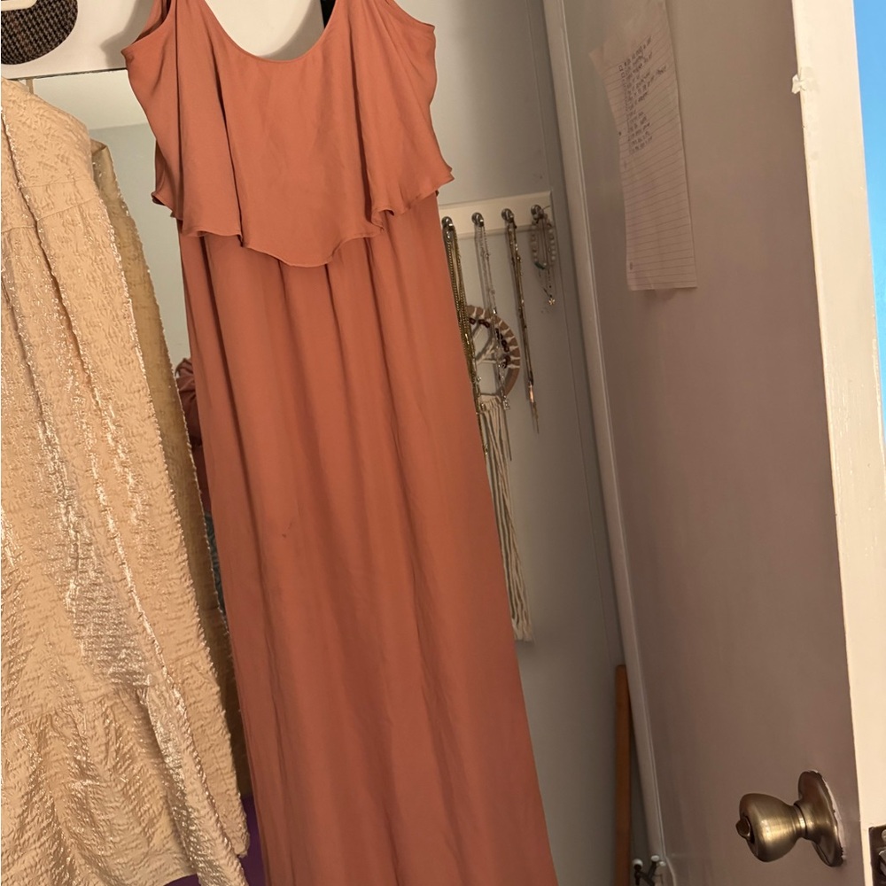 Miu Miu Sleeveless Maxi Dress in Terracotta